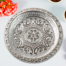 Traditional Silver Finish Plastic Pooja Thali (1 Pc)