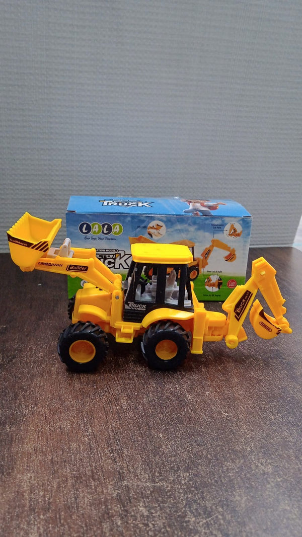 LALA Friction Powered JCB Style Backhoe Loader Construction Toy Truck for Kids (1 Pc)