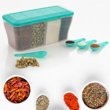 Kitchen Airtight 4-Section Storage Container / Pickle Jar with 4 Spoons (1 Pc / Mix Color)