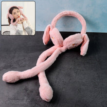 Fun Rabbit Ear Moving Plush Earmuffs